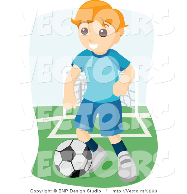 Vector of Boy Playing Game of Soccer
