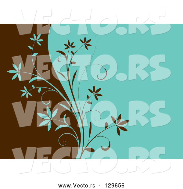 Vector of Brown Green Plant Dividing Blank Backgrounds