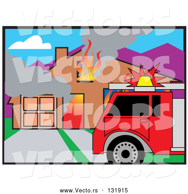 Vector of Burning House