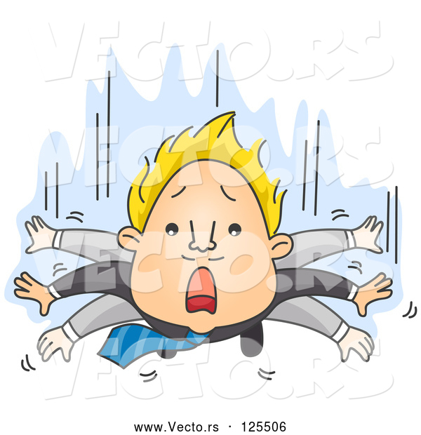 Vector of Business Man Flapping His Arms While He Falls