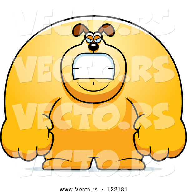 Vector of Cartoon Angry Buff Dog