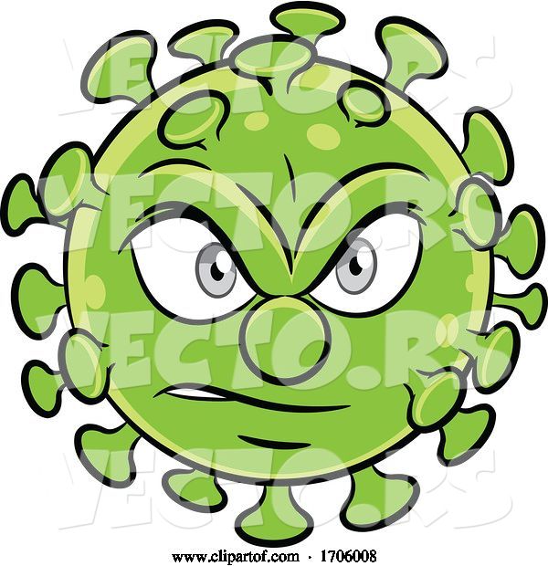 Vector of Cartoon Angry Coronavirus Mascot