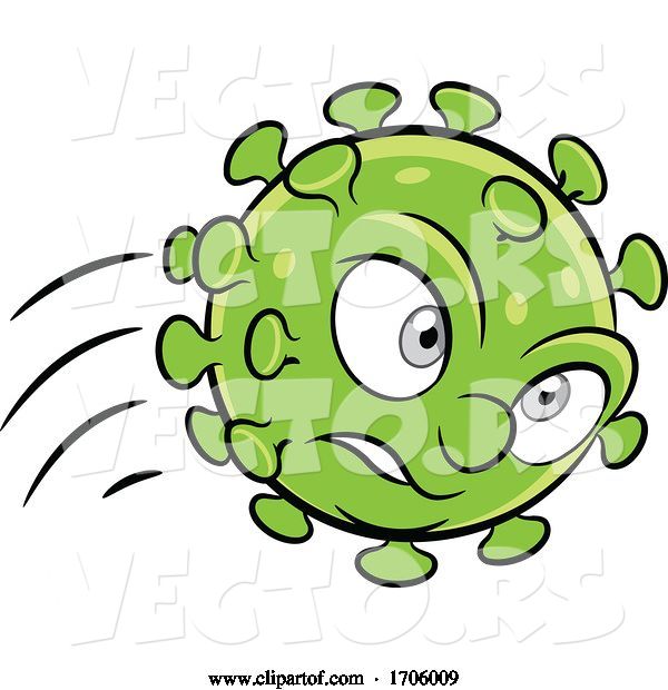 Vector of Cartoon Attacking Coronavirus Mascot
