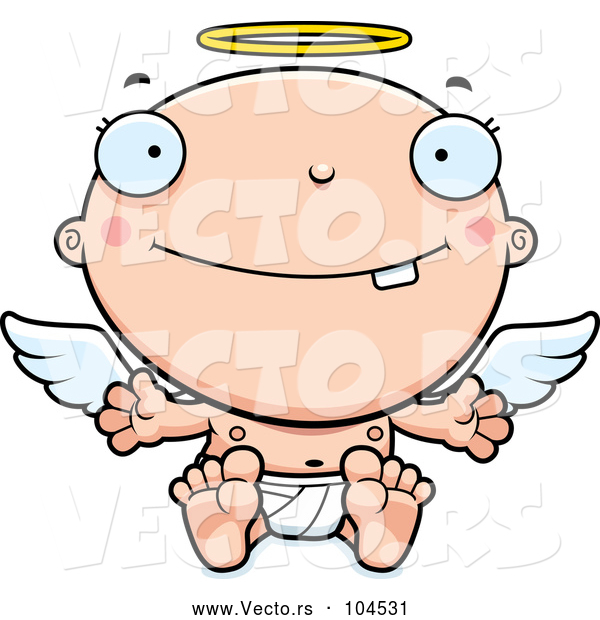 Vector of Cartoon Baby Infant Angel