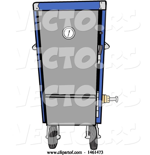 Vector of Cartoon Blue Vertical Smoker