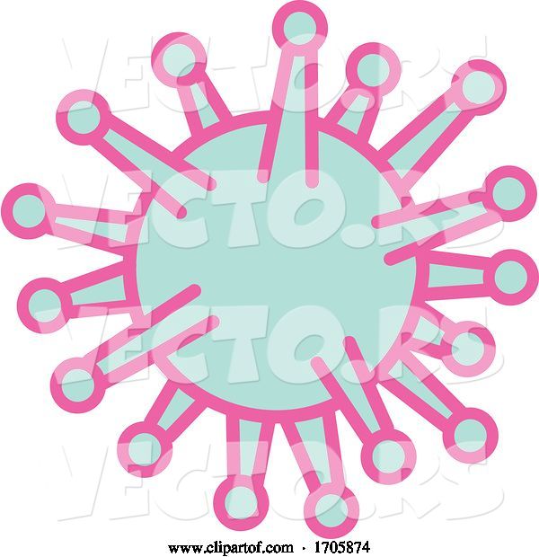 Vector of Cartoon Coronavirus Cell Mono LIne Style