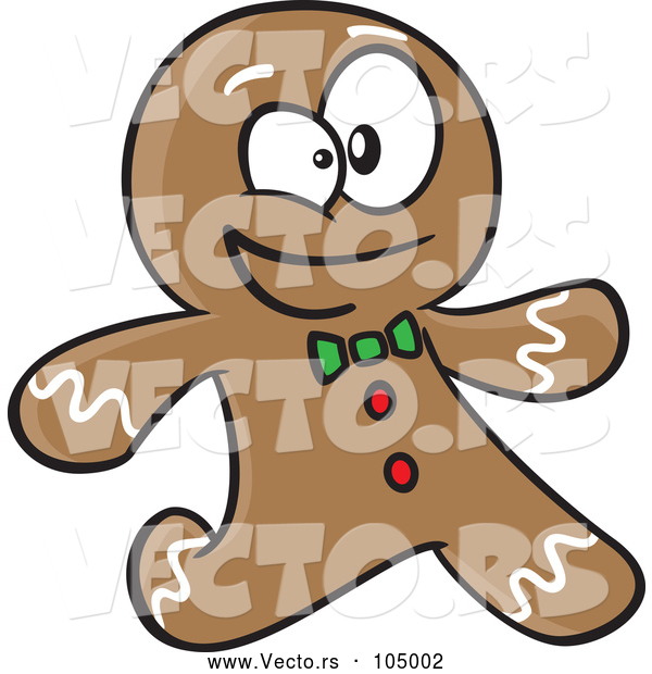 Vector of Cartoon Gingerbread Guy Running