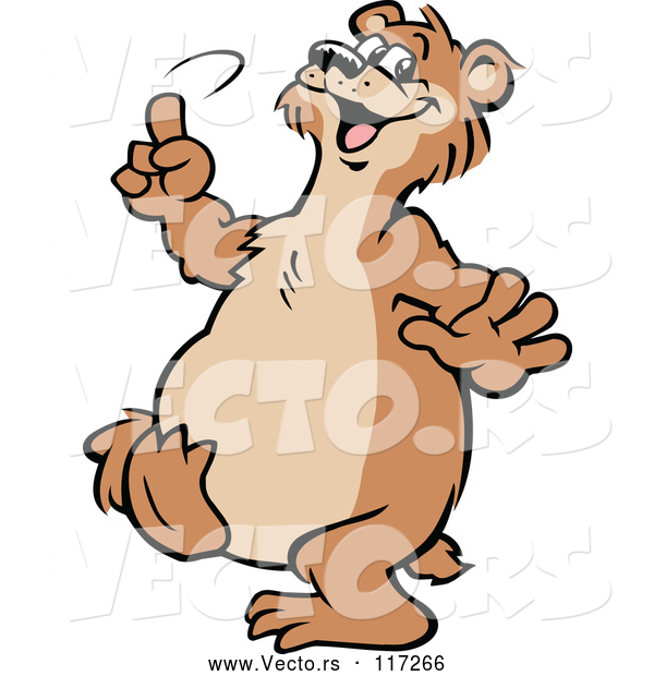 Vector of Cartoon Happy Bear Dancing