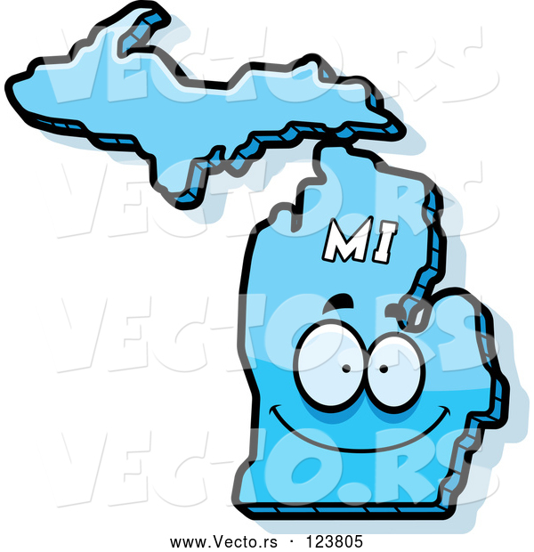 Vector of Cartoon Happy Blue Michigan State Character