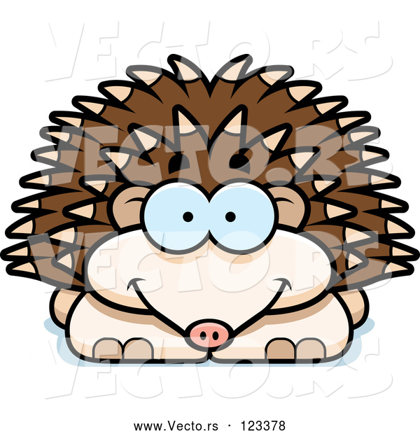 Vector of Cartoon Happy Hedgehog