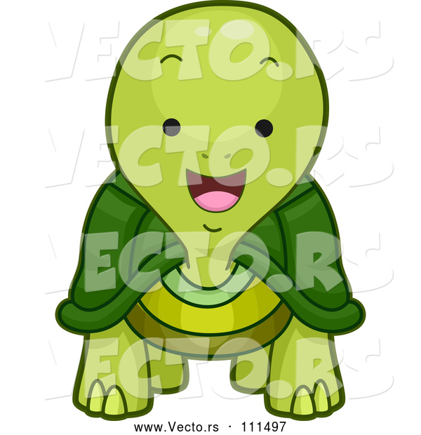 Vector of Cartoon Happy Tortoise