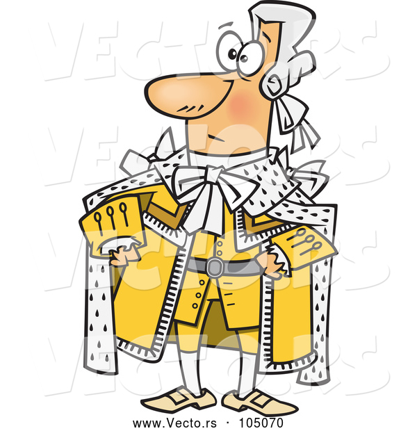 Vector of Cartoon King George in a Yellow Outfit