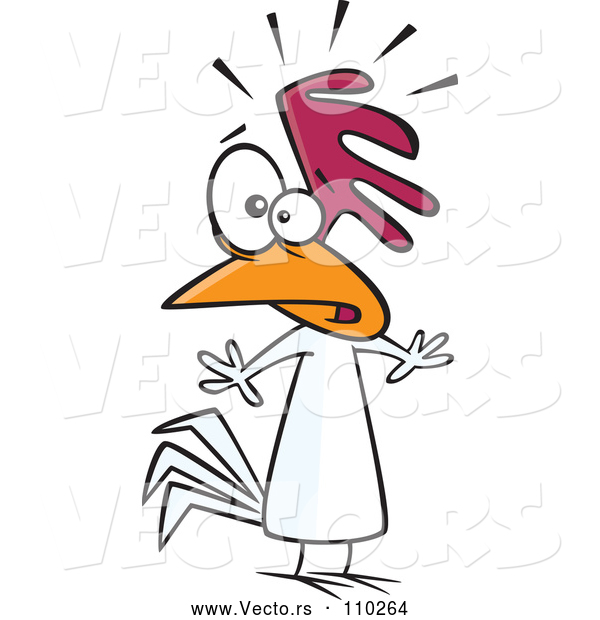 Vector of Cartoon Nervous Chicken