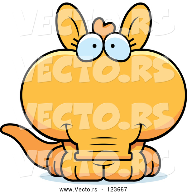 Vector of Cartoon Orange Aardvark