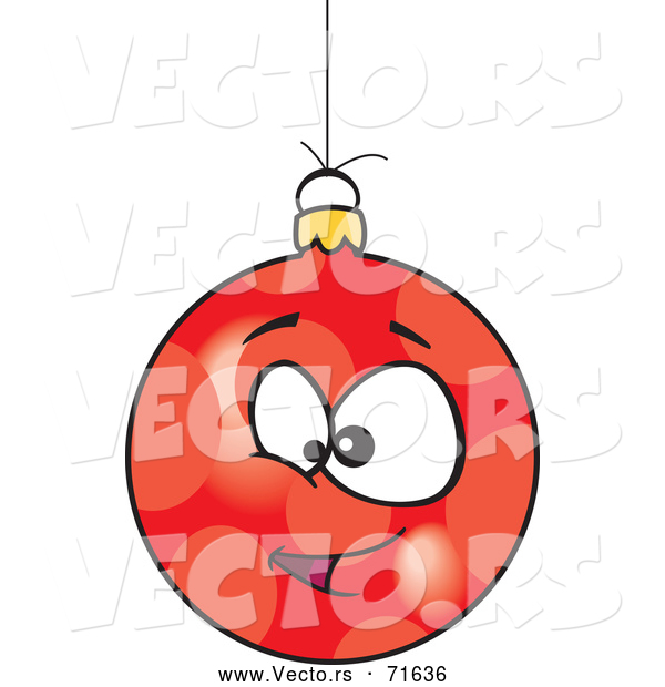 Vector of Cartoon Red Christmas Bauble Face
