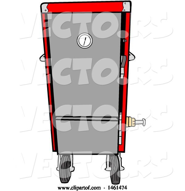 Vector of Cartoon Red Vertical Smoker