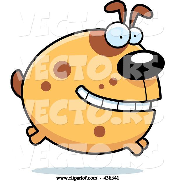 Vector of Cartoon Round Dog Leaping