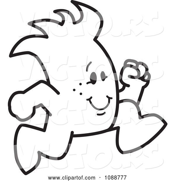 Vector of Cartoon Squiggle Guy Running