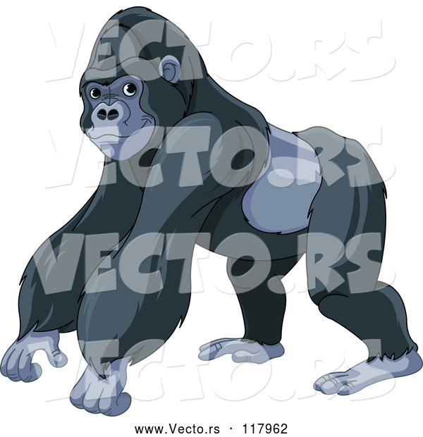 Vector of Cartoon Strong Gorilla