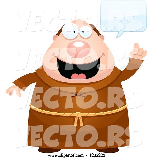 Vector of Cartoon Talking Monk