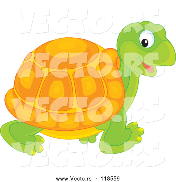 Vector of Cartoon Tortoise Walking