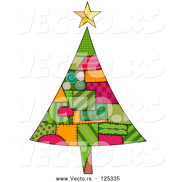 Vector of Christmas Tree of Patches