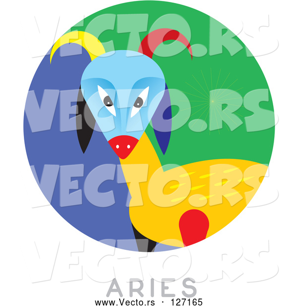 Vector of Circular Aries Astrology Scene