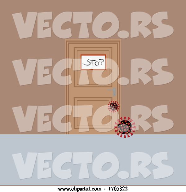 Vector of Closed Door to Virus and Stay Safe