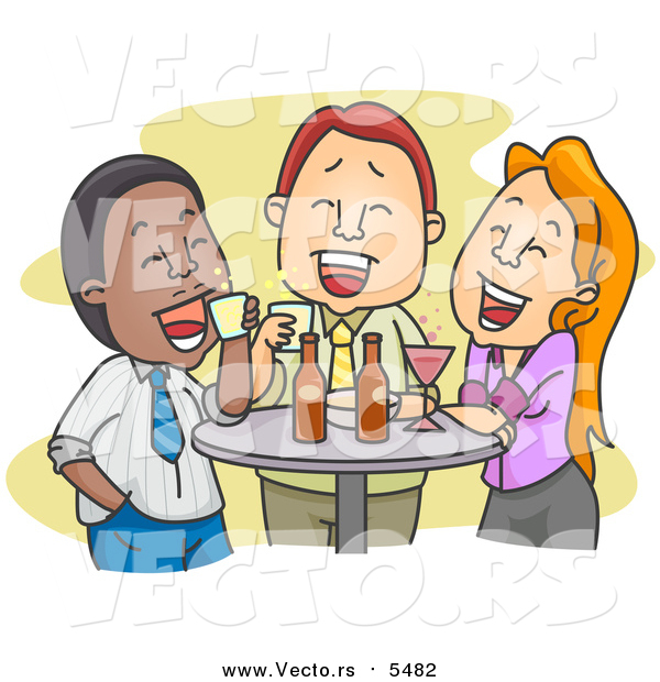 Vector of Colleagues Enjoying Drinks After Work