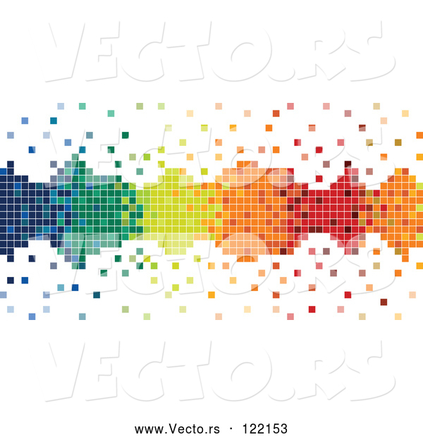 Vector of Colorful Pixels Forming a Border with Loose Tiles