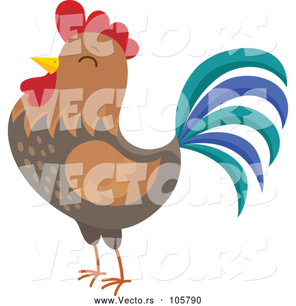 Vector of Crowing Rooster