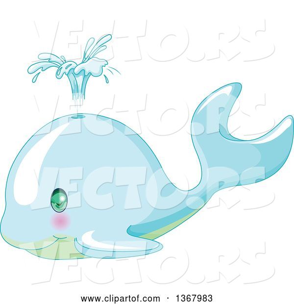 Vector of Cute Baby Whale Spouting