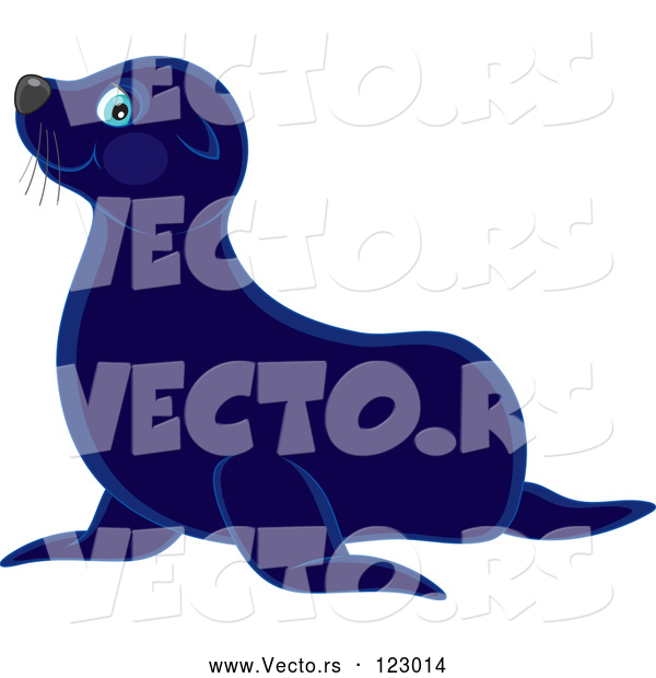 Vector of Cute Blue Sea Lion