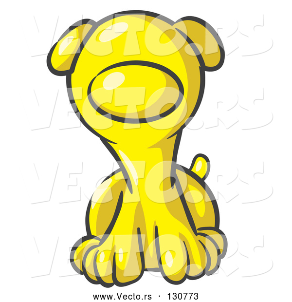 Vector of Cute Yellow Puppy Dog Looking Curiously at the Viewer