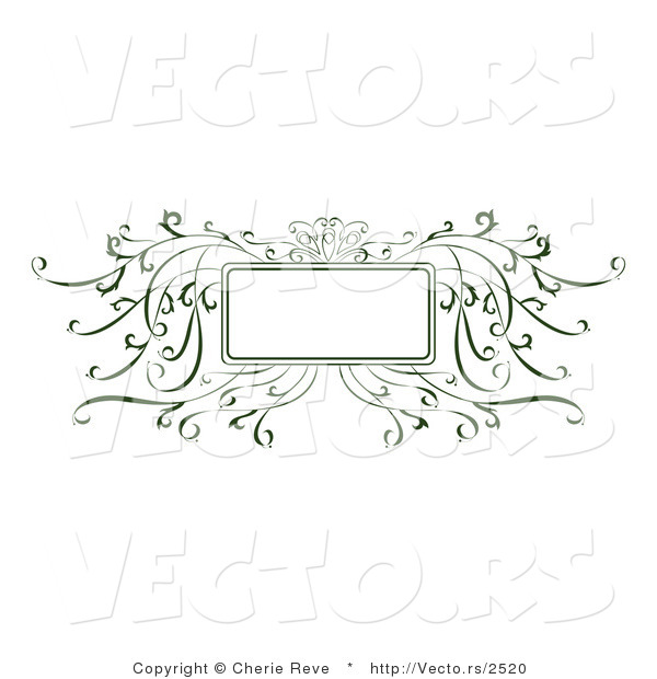 Vector of Decorative Green Vines Background Frame