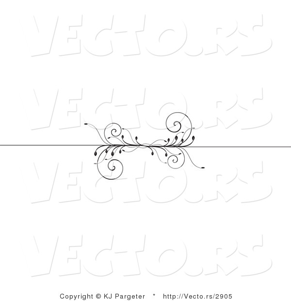Vector of Decorative Header Rule with Black Vines - Border Design