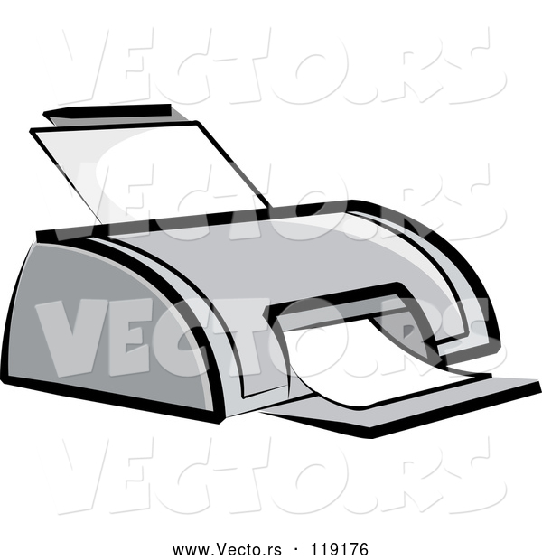 Vector of Desktop Computer Printer