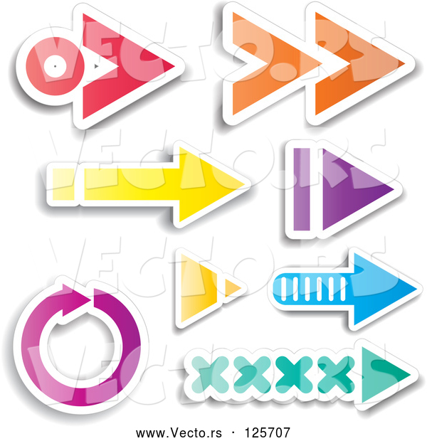 Vector of Digital Collage of Colorful Arrow Design Elements