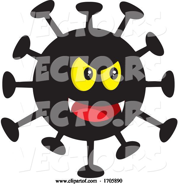 Vector of Evil Black Coronavirus