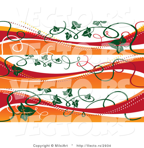 Vector of Fall Autumn Style Banners with Vines - Digital Collage Borders