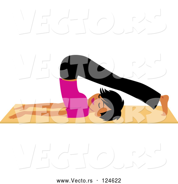 Vector of Fit Black Lady Doing a Yoga Plough Pose