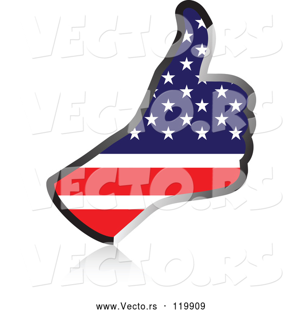 Vector of Flag of America Thumb up Hand