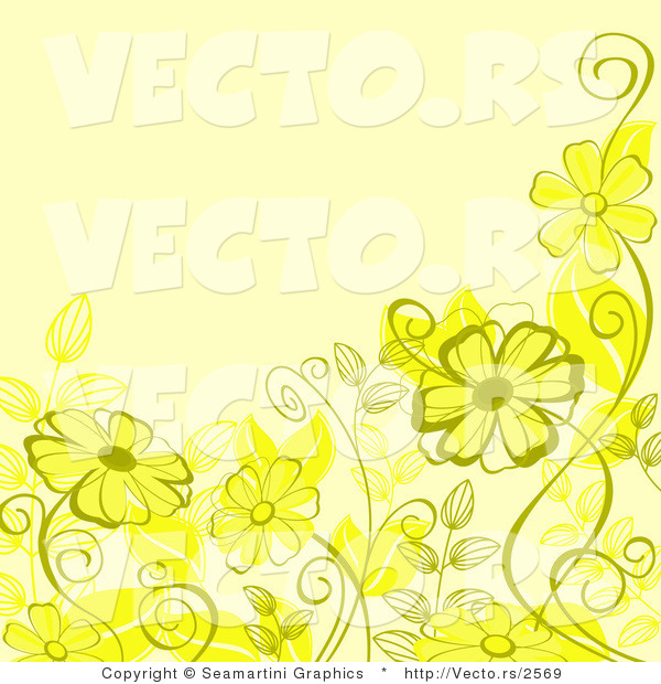 Vector of Floral Background Design with Yellow Flowers