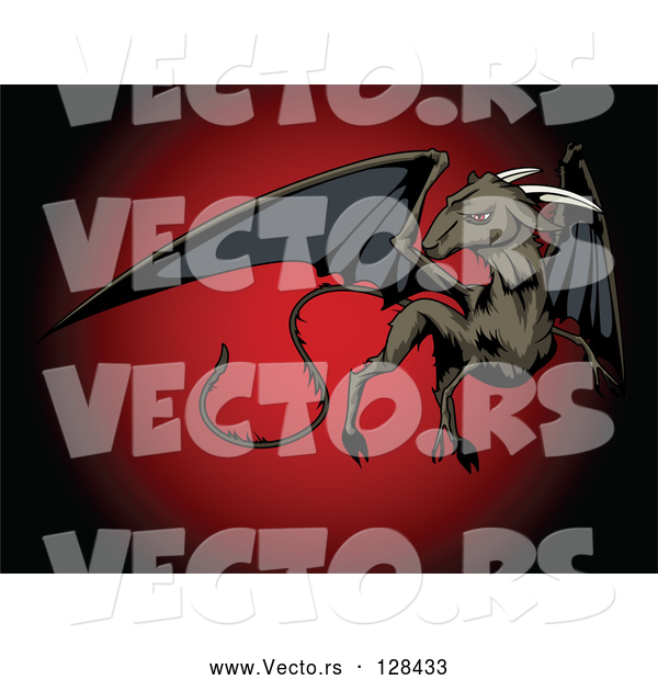 Vector of Flying Jersey Devil with Black Pointed Wings