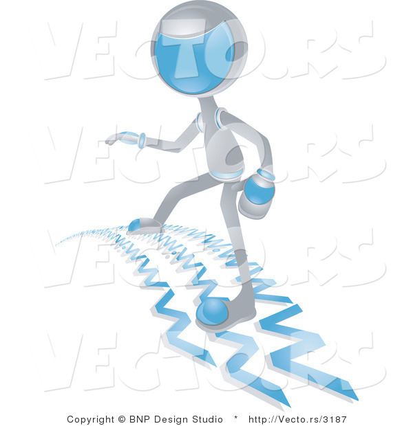Vector of Futuristic Character Surfing the Web