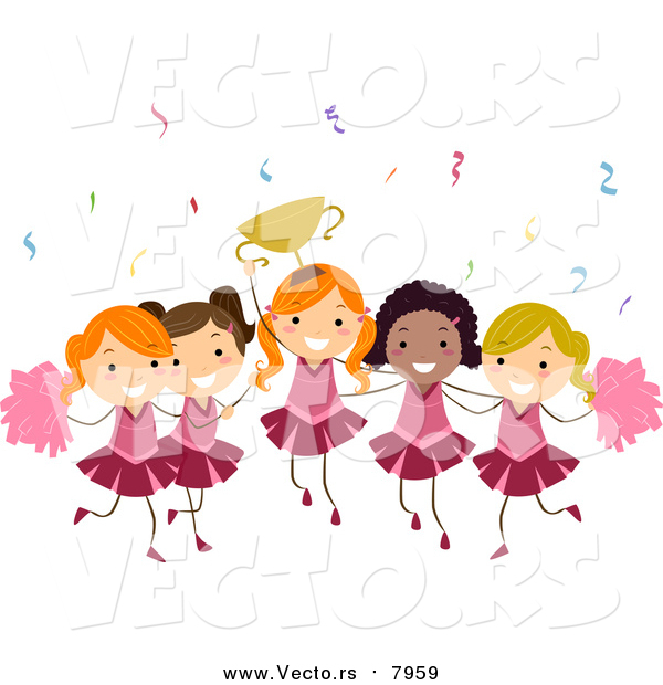 Vector of Girls Cheerleading