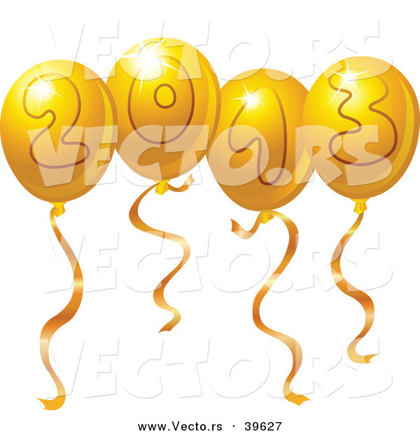 Vector of Gold 2013 Party Balloons