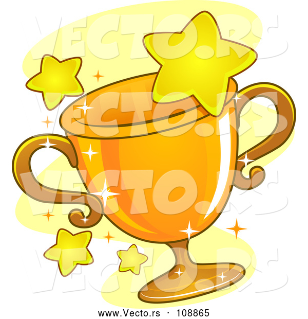 Vector of Gold Grophy Cup and Stars