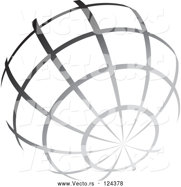 Vector of Gradient Gray Wire Globe