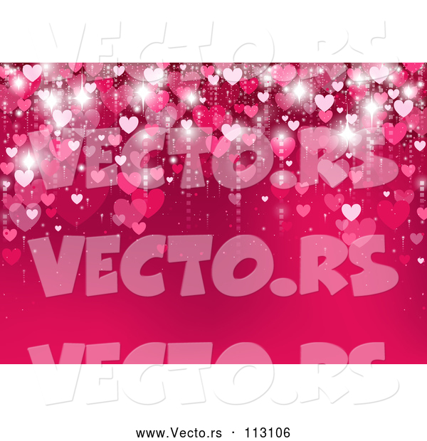 Vector of Gradient Pink Heart Background with Text Space
